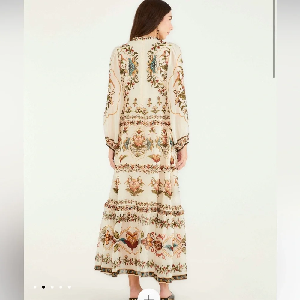 FARM RIO ‼️‼️ Cream Majestic Hearts Maxi Dress - Picture 2 of 8